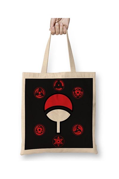Baskı Dükkanı Υφασμάτινη τσάντα Uchiha με μακριά λαβή