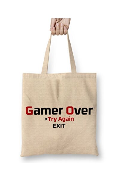 Baskı Dükkanı Παιχνίδι πάνω από υφασμάτινη τσάντα με μακριά λαβή