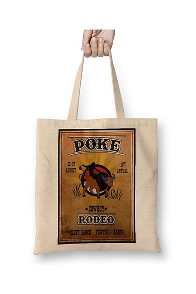 Baskı Dükkanı Υφασμάτινη τσάντα Poke Rodeo με μακριά λαβή