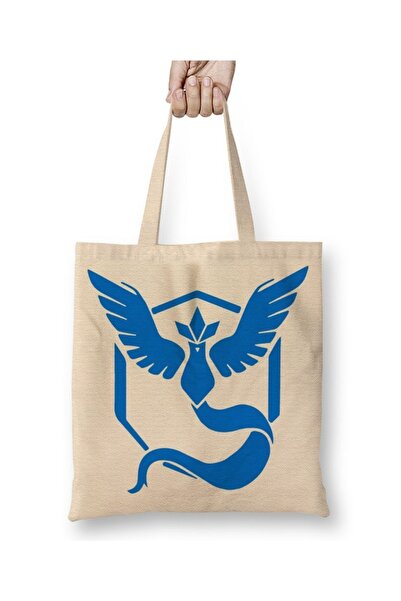 Baskı Dükkanı Pokemon Go Mystic Blue Team Cloth Torba Dugačka Sa ručkom