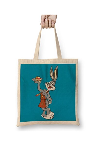 Baskı Dükkanı Looney Tunes Bugs Bunny tkanina Torba duga Sa ručkom