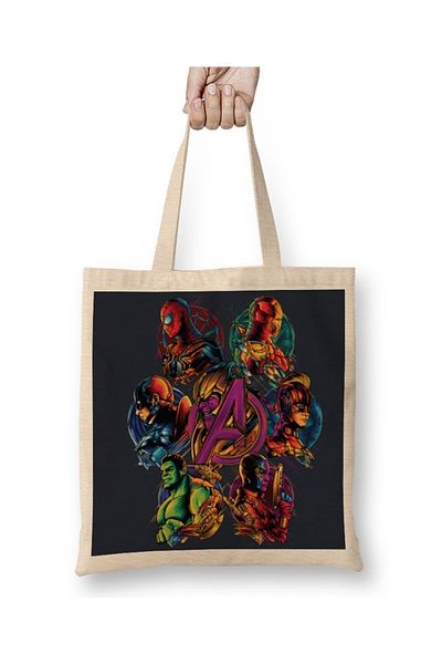 Baskı Dükkanı Υφασμάτινη τσάντα Avengers Crew με μακριά λαβή