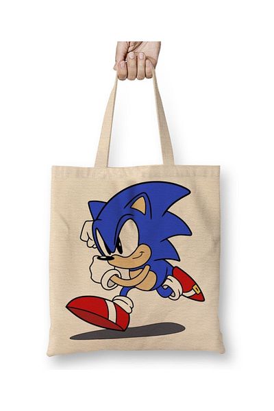 Baskı Dükkanı Geantă din pânză Sonic Film 02 cu mâner lung