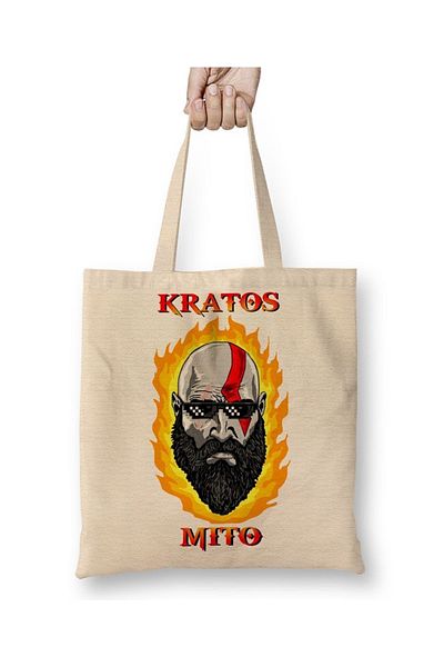 Baskı Dükkanı Υφασμάτινη τσάντα Kratos Mito με μακριά λαβή