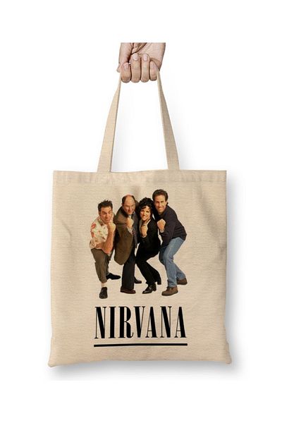 Baskı Dükkanı Nirvana 01 υφασμάτινη τσάντα με μακριά λαβή