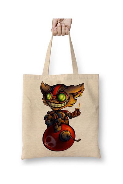 Baskı Dükkanı Υφασμάτινη τσάντα Ziggs Smile με μακριά λαβή
