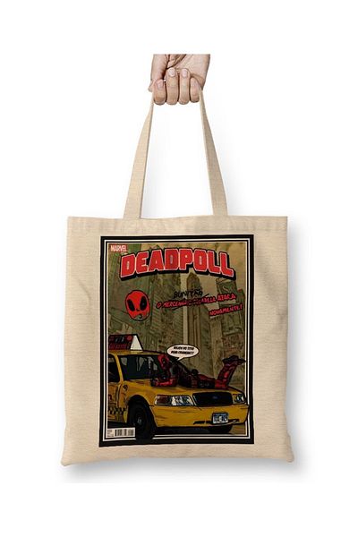 Baskı Dükkanı Geantă din pânză Marvel Deadpoll O Mercenario Tagarela cu mâner lung