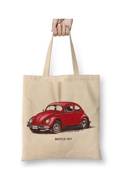 Baskı Dükkanı Geantă din pânză Volkswagen Old Beetle cu mâner lung