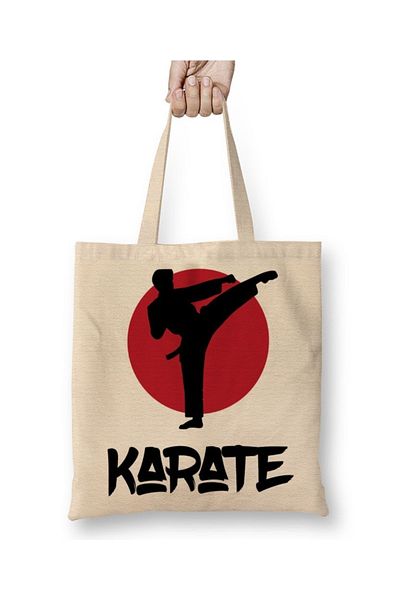 Baskı Dükkanı Geantă din pânză Karate Cool Martial Arts cu mâner lung