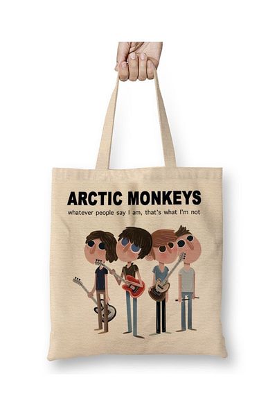 Baskı Dükkanı Υφασμάτινη τσάντα Arctic Monkeys με μακριά λαβή
