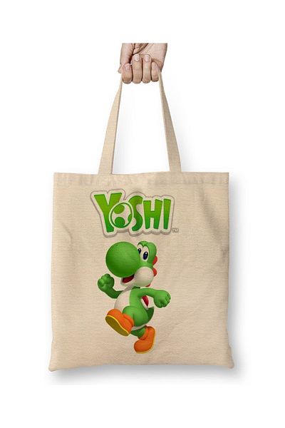 Baskı Dükkanı Mario And Yoshi υφασμάτινη τσάντα με μακριά λαβή