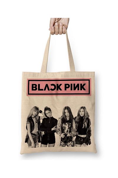 Baskı Dükkanı Geantă din pânză Blackpink 12 cu mâner lung
