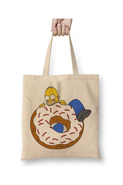 Baskı Dükkanı Homer tkanina Torba dugačka Sa ručkom