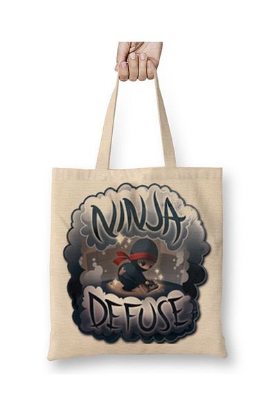 Baskı Dükkanı Υφασμάτινη τσάντα Counter Strike Ninja Defuse με μακριά λαβή