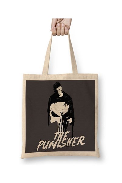 Baskı Dükkanı The Punisher O Justiceiro 2 Tkanina Torba Duga Sa ručkom