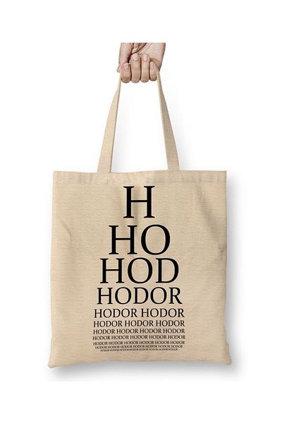 Baskı Dükkanı Υφασμάτινη τσάντα Hodor με μακριά λαβή