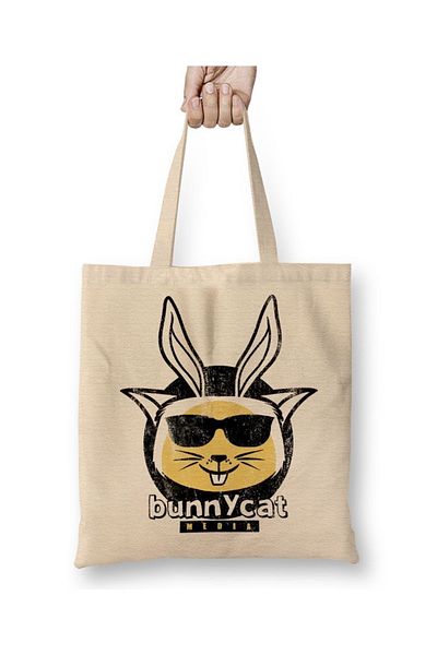 Baskı Dükkanı Υφασμάτινη τσάντα Bunnycat με μακριά λαβή