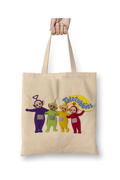 Baskı Dükkanı Geantă din pânză Teletubbies 04 cu mâner lung