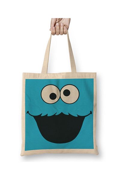 Baskı Dükkanı Cookie Monster Cookie Monster υφασμάτινη τσάντα με μακριά λαβή