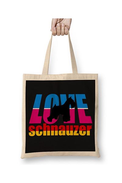 Baskı Dükkanı Love Schnauzer υφασμάτινη τσάντα με μακριά λαβή