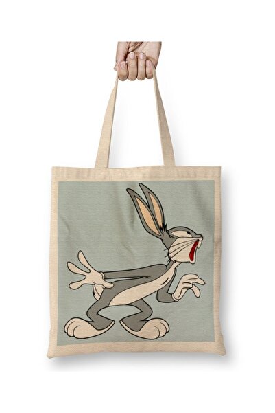 Baskı Dükkanı Looney Tunes Bugs Bunny tkanina Torba duga Sa ručkom