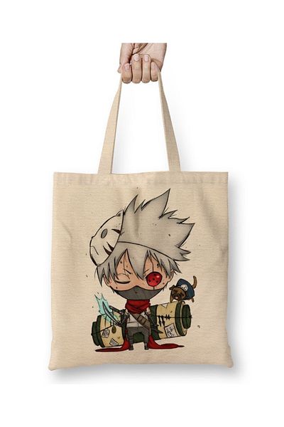 Baskı Dükkanı Υφασμάτινη τσάντα Naruto Kakashi με μακριά λαβή
