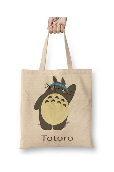Baskı Dükkanı Totoro 04 υφασμάτινη τσάντα μακριά λαβή