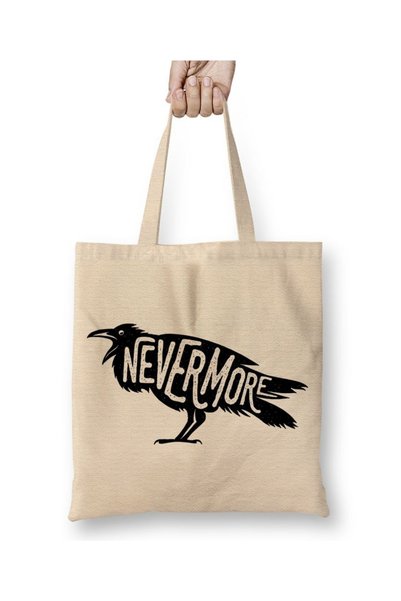 Baskı Dükkanı Nevermore 02 Tkanina Torba Duga Sa ručkom