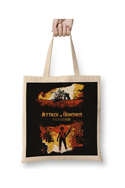 Baskı Dükkanı Attack On Titan Attack On Dominus Cloth Torba Long Sa ručkom