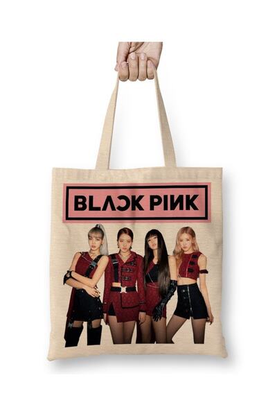 Baskı Dükkanı Geantă din pânză Blackpink 08 cu mâner lung