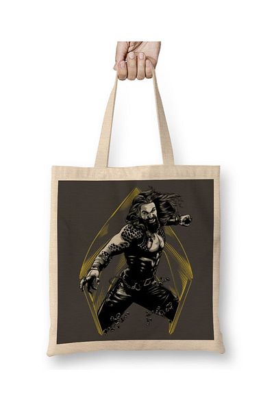 Baskı Dükkanı Υφασμάτινη τσάντα Aquaman με μακριά λαβή
