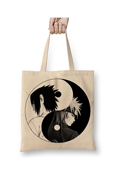 Baskı Dükkanı Naruto i Sasuke tkanina Torba duga Sa ručkom