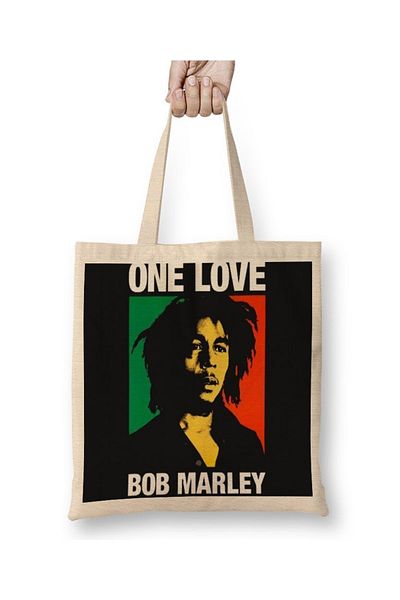 Baskı Dükkanı Bob Marley 002 υφασμάτινη τσάντα μακριά λαβή