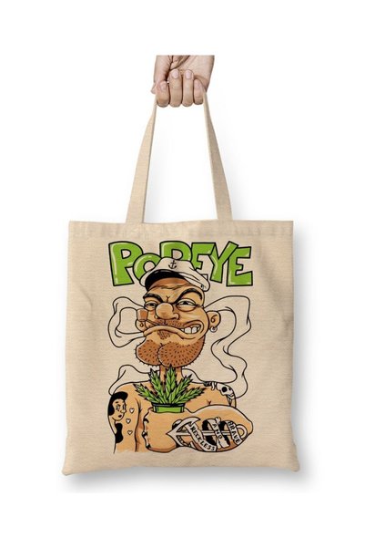 Baskı Dükkanı Osnovna rižina Popeye tkanina Torba duga Sa ručkom