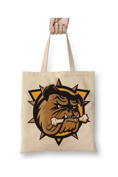Baskı Dükkanı Georgia Bulldogs Pug υφασμάτινη τσάντα με μακριά λαβή