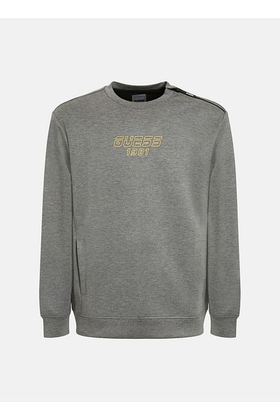 Guess Z2Rq04Kayo2 Crew Neck Regular Fit Plain Brown Men's Sweatshirt