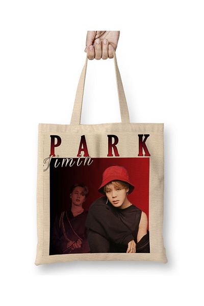 Baskı Dükkanı Υφασμάτινη τσάντα Bts Park Jimin με μακριά λαβή