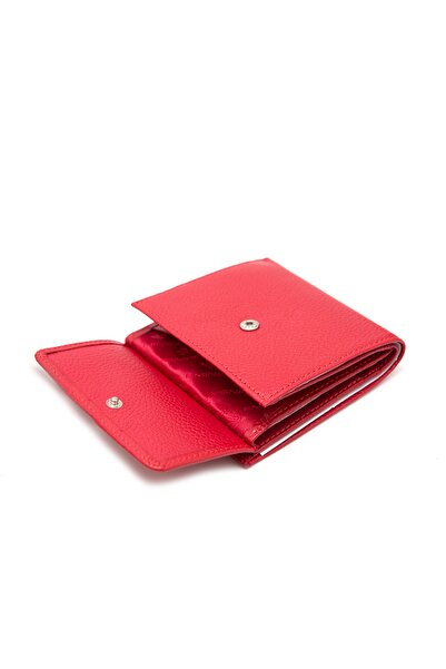 Eminsa Kırmızı Deri Mini Kadın Cüzdan