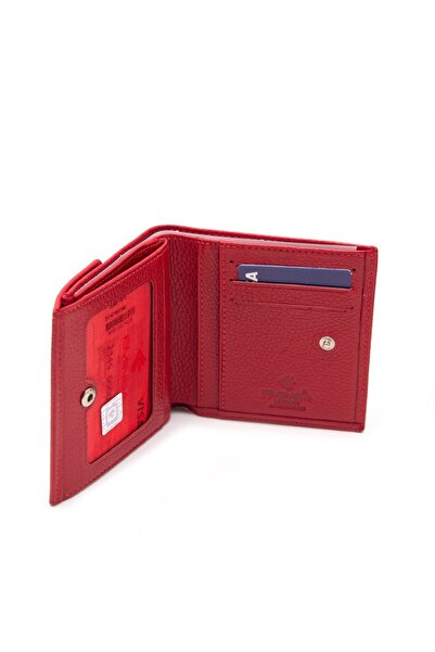 Eminsa Kırmızı Deri Mini Kadın Cüzdan