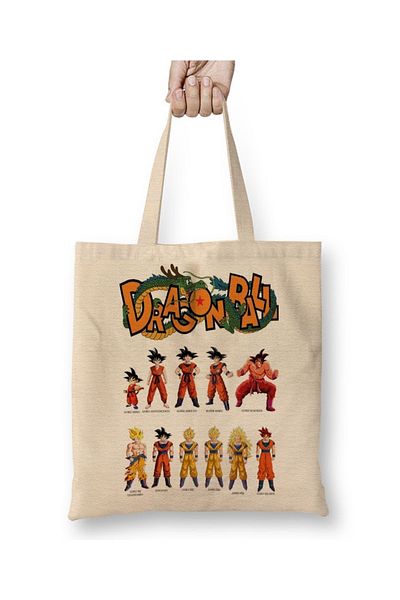 Baskı Dükkanı Υφασμάτινη τσάντα Goku Dragon Ball με μακριά λαβή