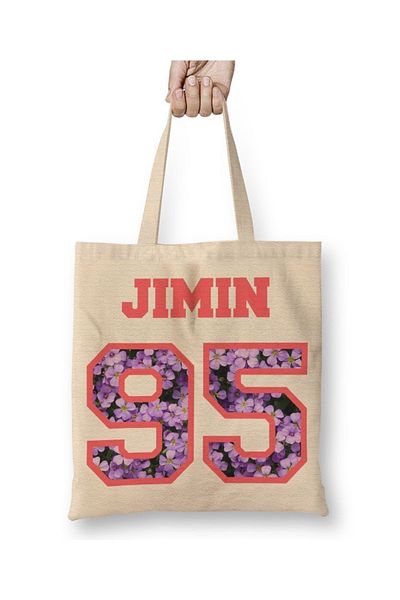 Baskı Dükkanı Jimin 95 υφασμάτινη τσάντα μακριά λαβή
