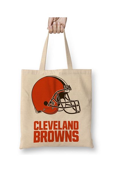 Baskı Dükkanı Υφασμάτινη τσάντα Cleveland Browns με μακριά λαβή