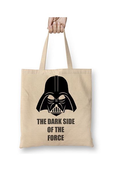 Baskı Dükkanı Υφασμάτινη τσάντα Darth Vader O Lado Negro Da Força με μακριά λαβή
