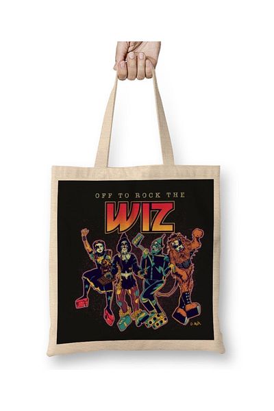 Baskı Dükkanı Geantă din pânză Off To Rock The Wiz cu mâner lung