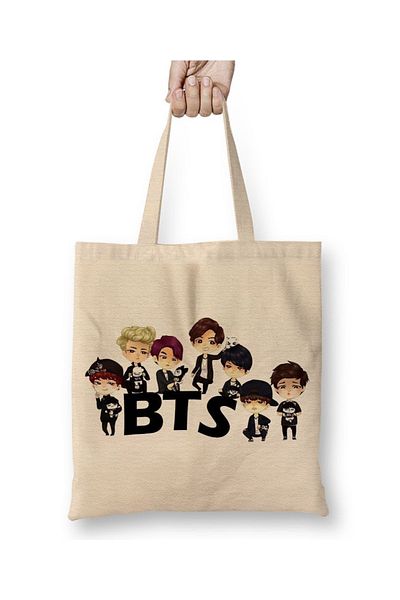 Baskı Dükkanı Geantă Babylook Kpop Bangtan Boys Bts Team Integrantes cu mâner lung