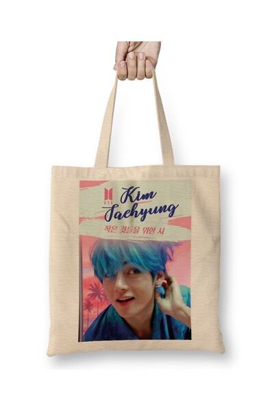 Baskı Dükkanı Geantă din pânză Taehyung Bts Persona cu mâner lung
