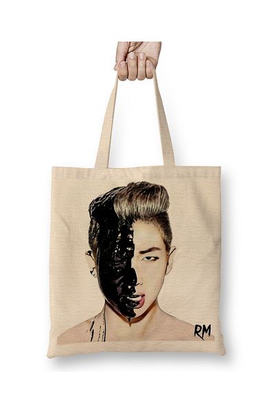 Baskı Dükkanı Geantă din pânză Bts Rm cu mâner lung