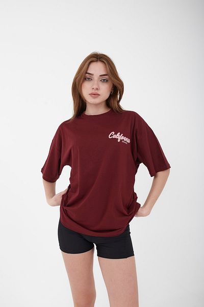 Mad&Calf Tricou oversize cu imprimeu California pentru femei