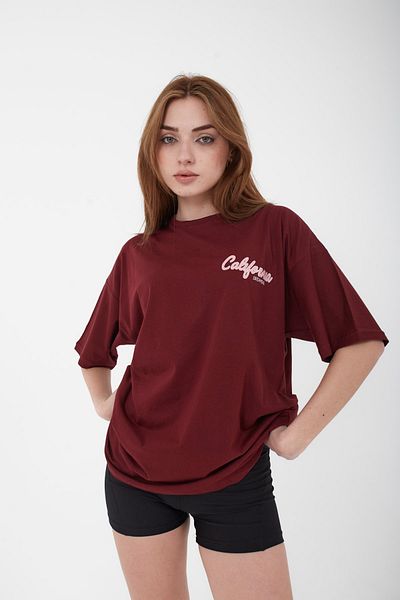 Mad&Calf Tricou oversize cu imprimeu California pentru femei