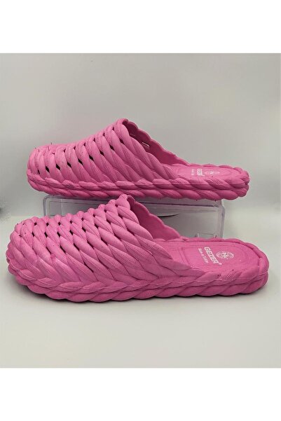 GEZER Papuci de interior pentru femei, model paie, culoare fuchsia